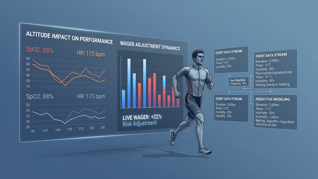 High-altitude stadium view showing thin air conditions affecting athlete performance during a live sports event