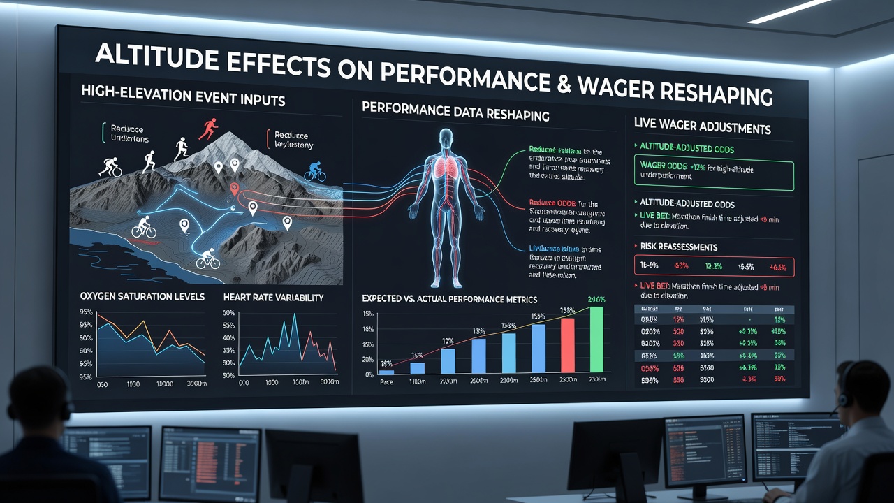 Data analysts reviewing real-time performance metrics from high-elevation sports competitions