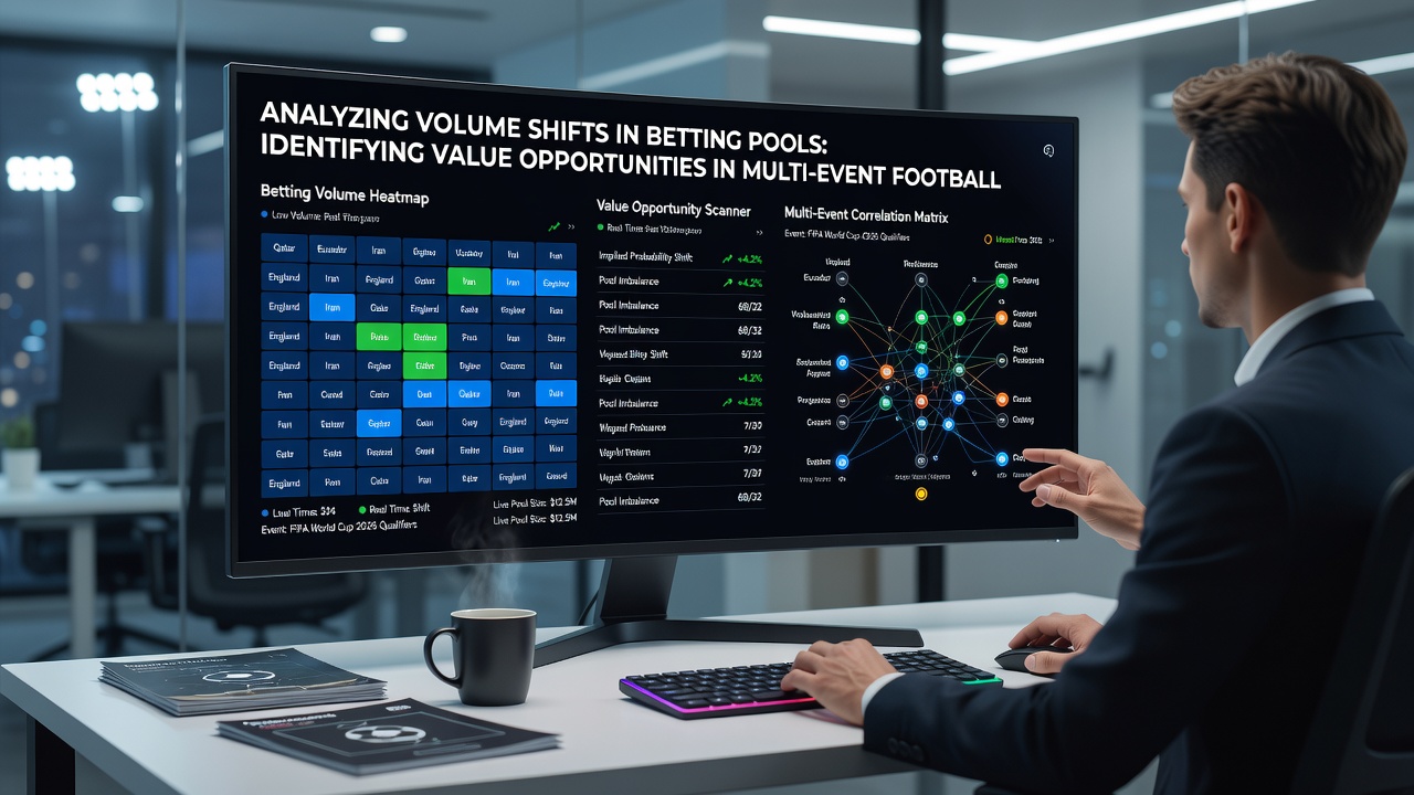 Live betting terminal displays tracking parlay volume movements in football and golf