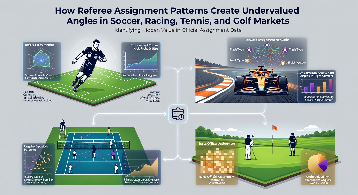 Referee and official assignments across soccer pitches, racing tracks, tennis courts, and golf fairways highlight patterns that influence betting markets