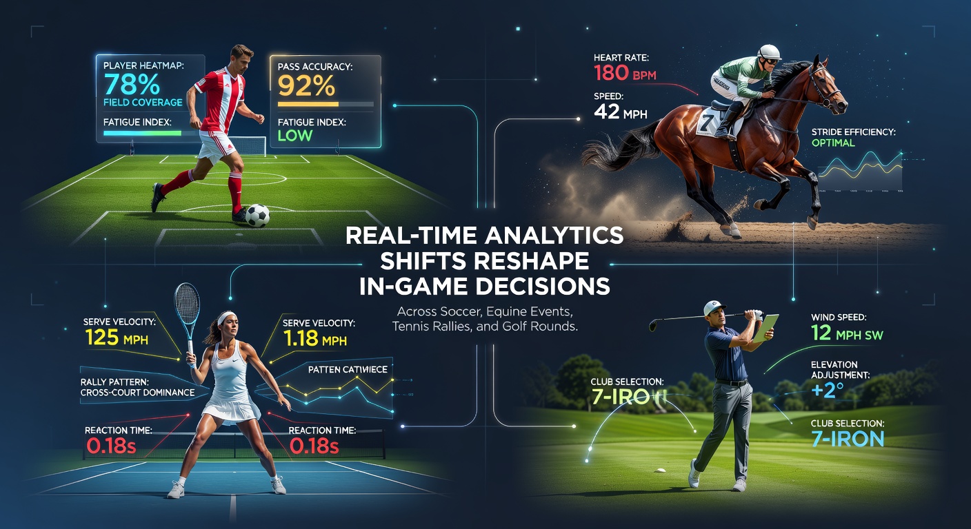 Real-time analytics dashboard displaying live metrics across soccer, horse racing, tennis and golf