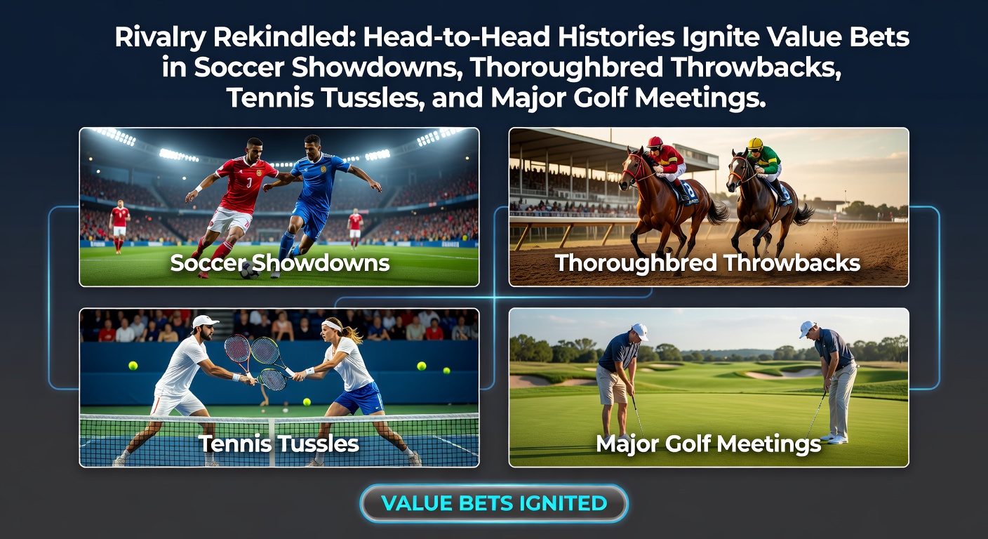 Crowded soccer stadium during a heated rivalry match, fans waving flags under floodlights