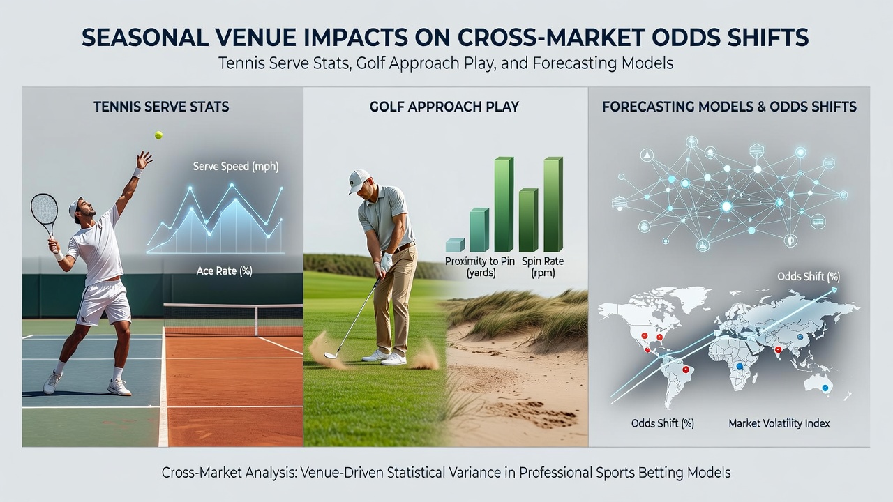 Golf fairway during summer tournament with approach shot data and overlaid football set-piece statistics