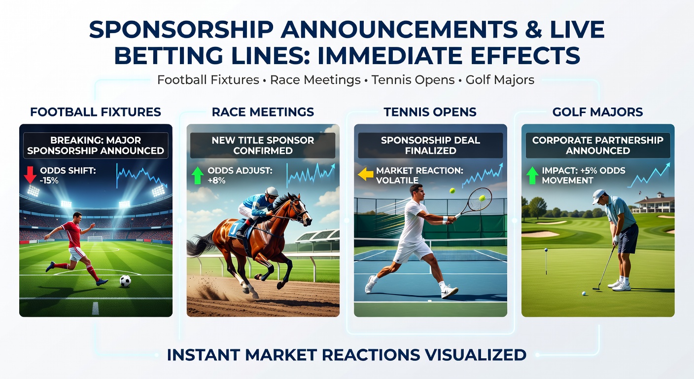Sponsorship announcement impacting live football betting lines during a match