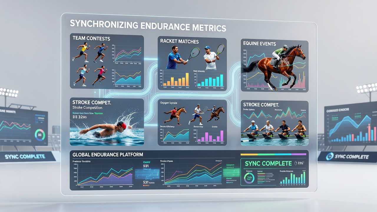 Layered accumulator structure diagram with endurance data inputs from four sports categories