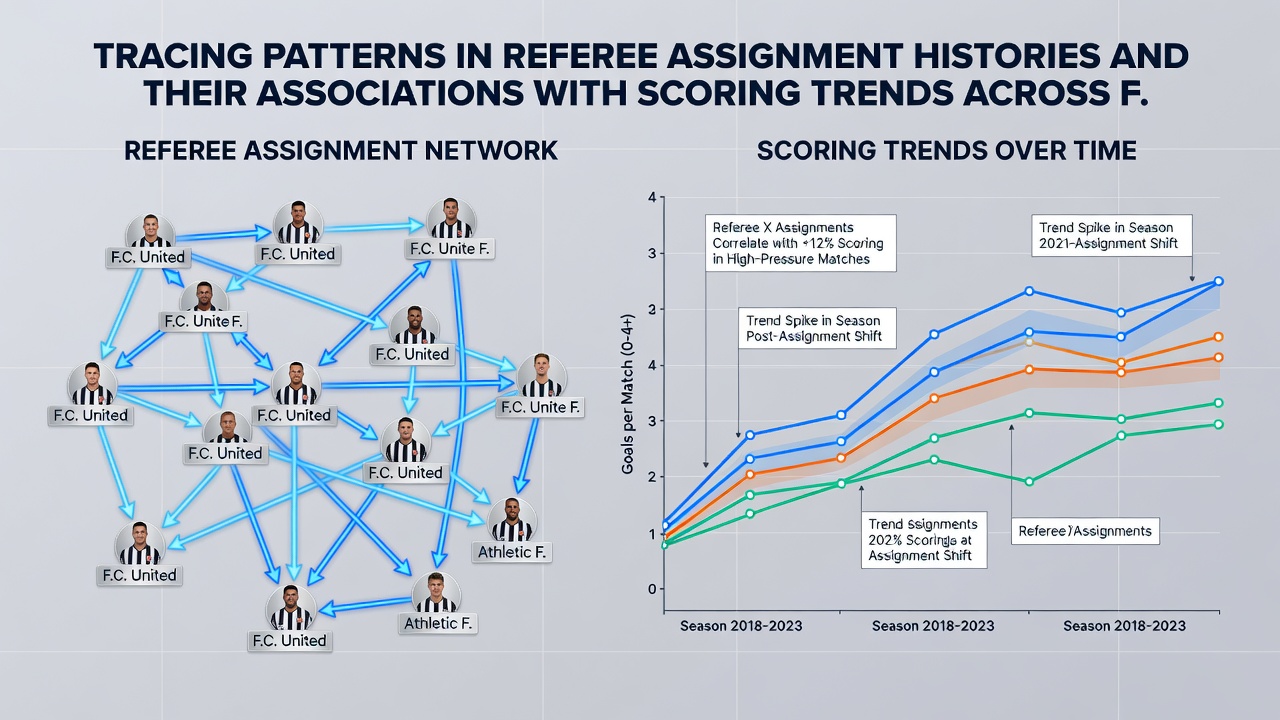 Data visualization of referee assignment patterns overlaid with league scoring statistics